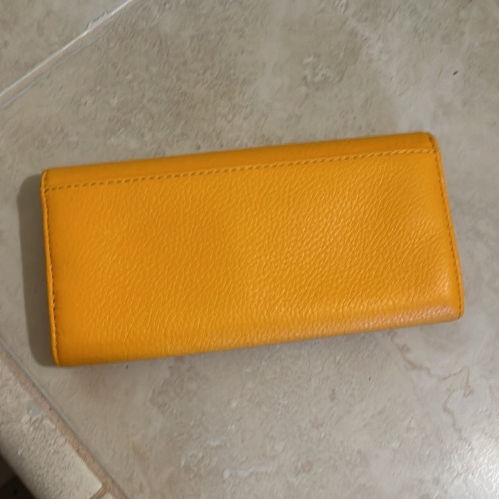 Michael Kors Mustard Wallet with Gold Logo - Picture 5 of 8